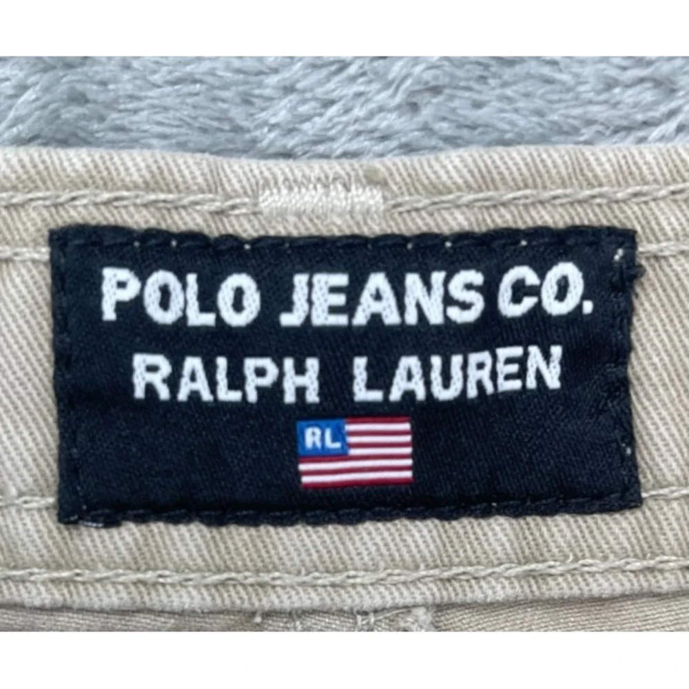 VTG Polo Jeans Co Men's Easy Cargo Shorts Sz‎ 40 (Real 38) Beige Cotton Gorpcore